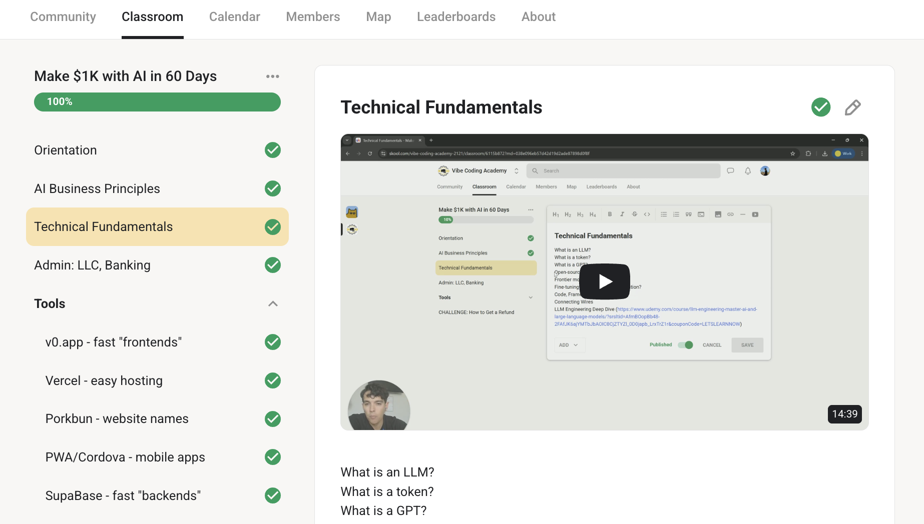 Vibe Coding 101 - Free Course in Skool Classroom